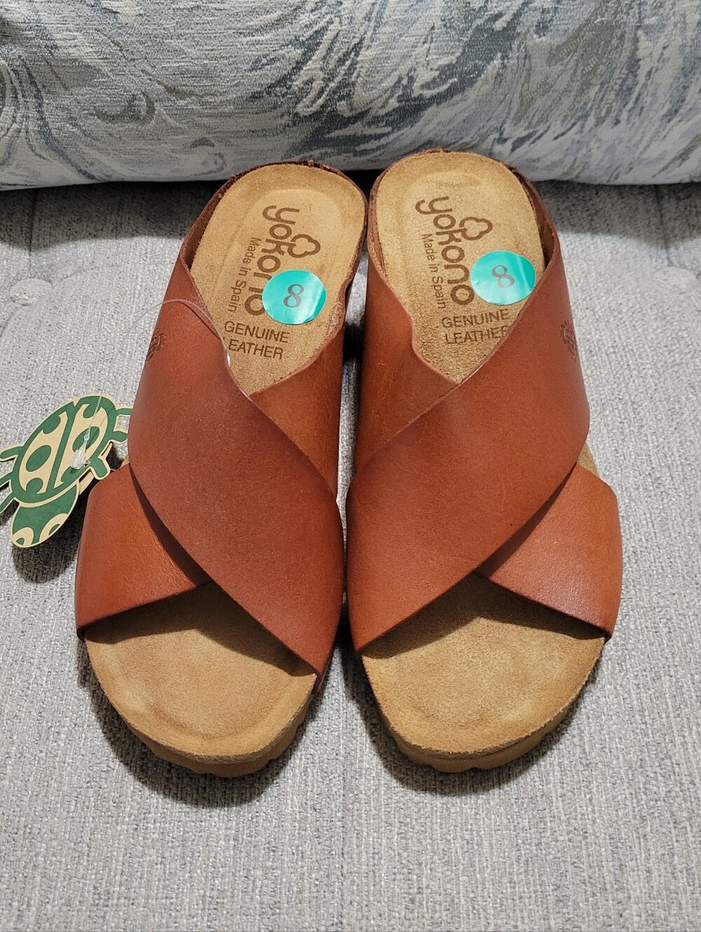 Brand New Women's Brown Genuine Leather Crossover Sandals